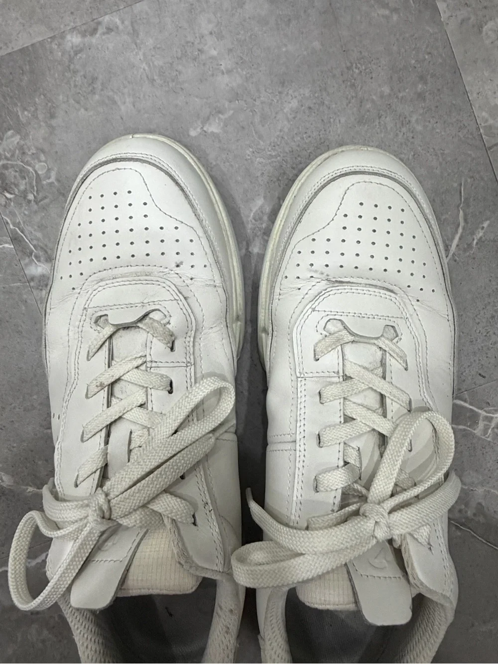 ECCO Street Court Mens Leather Sneakers LaceUp Shoe Trainers EU 44/10-10.5 White